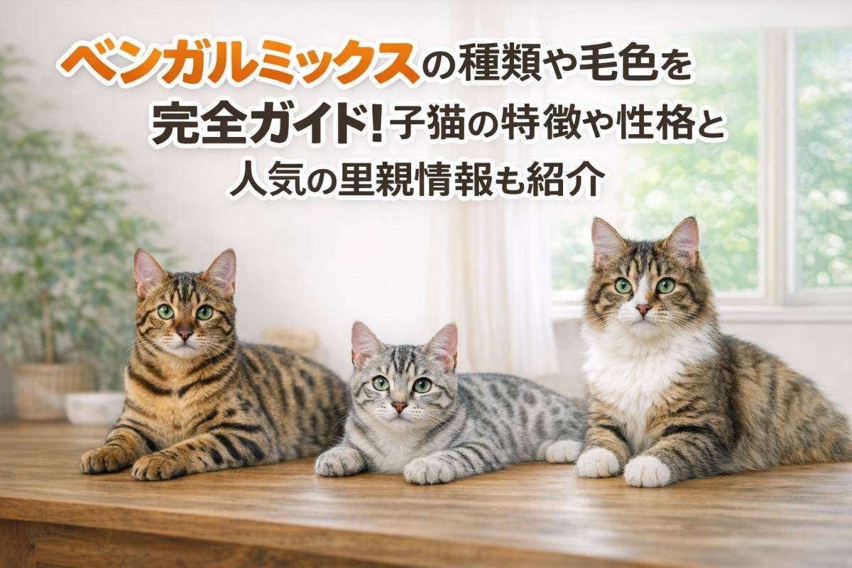 ベンガルミックスの種類や毛色を完全ガイド｜子猫の特徴や性格と人気の里親情報も紹介